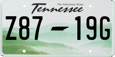 TN license plate Z8719G