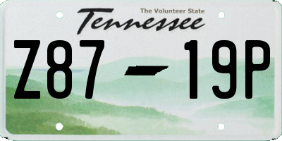 TN license plate Z8719P