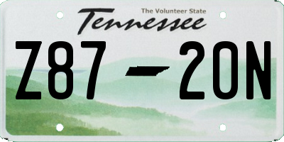 TN license plate Z8720N