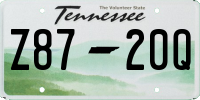 TN license plate Z8720Q
