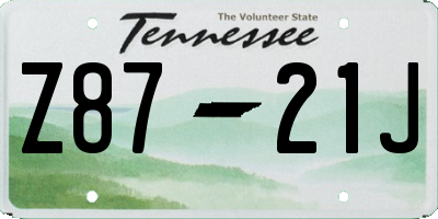 TN license plate Z8721J