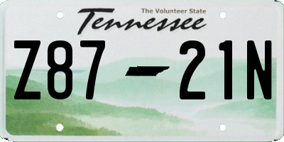 TN license plate Z8721N
