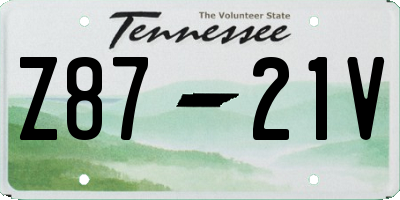 TN license plate Z8721V