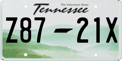 TN license plate Z8721X