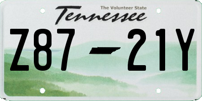 TN license plate Z8721Y