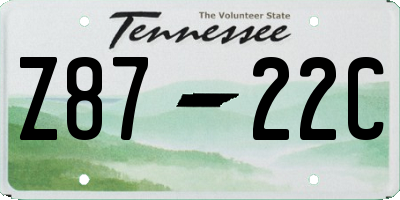 TN license plate Z8722C