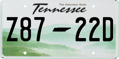 TN license plate Z8722D