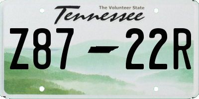 TN license plate Z8722R