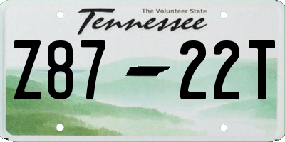 TN license plate Z8722T