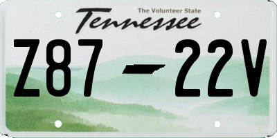 TN license plate Z8722V