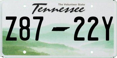TN license plate Z8722Y