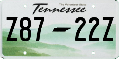 TN license plate Z8722Z