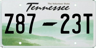 TN license plate Z8723T