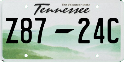 TN license plate Z8724C
