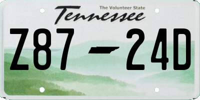 TN license plate Z8724D