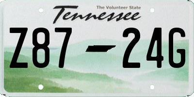 TN license plate Z8724G