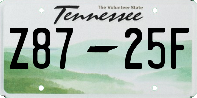 TN license plate Z8725F