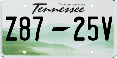 TN license plate Z8725V