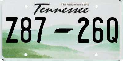 TN license plate Z8726Q
