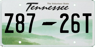TN license plate Z8726T