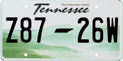 TN license plate Z8726W
