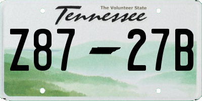 TN license plate Z8727B