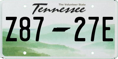 TN license plate Z8727E