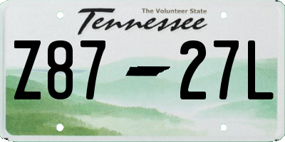 TN license plate Z8727L