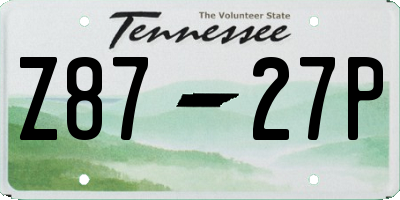 TN license plate Z8727P