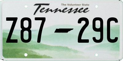 TN license plate Z8729C