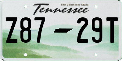 TN license plate Z8729T