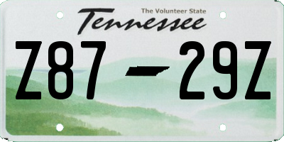 TN license plate Z8729Z
