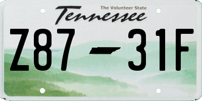 TN license plate Z8731F