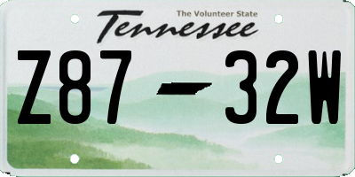 TN license plate Z8732W