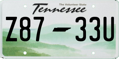 TN license plate Z8733U