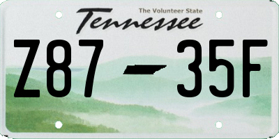 TN license plate Z8735F