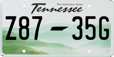 TN license plate Z8735G