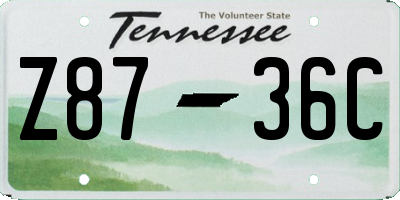 TN license plate Z8736C