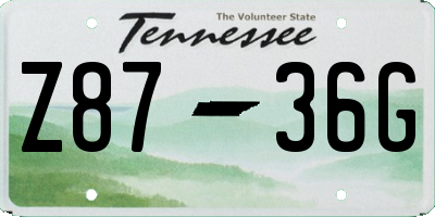 TN license plate Z8736G