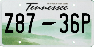 TN license plate Z8736P