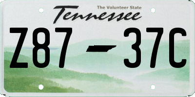 TN license plate Z8737C