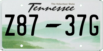 TN license plate Z8737G