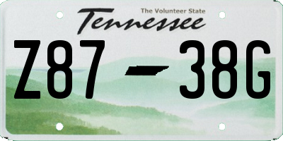 TN license plate Z8738G
