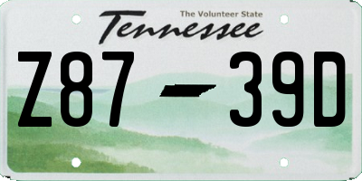 TN license plate Z8739D