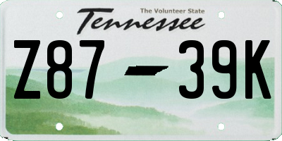 TN license plate Z8739K