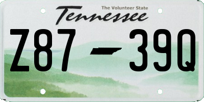 TN license plate Z8739Q