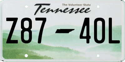 TN license plate Z8740L