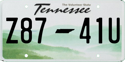 TN license plate Z8741U