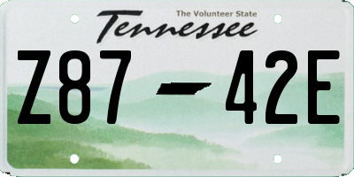 TN license plate Z8742E