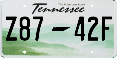 TN license plate Z8742F